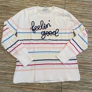 Thin “Feelin’ Good” sweater, new w tags